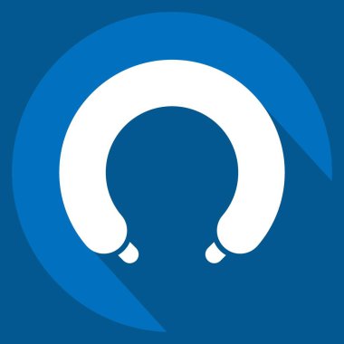 İkon Boyun Yastığı. Ortopedik sembolle ilgili. Uzun gölge tarzı. Basit dizayn edilebilir. Basit resimleme