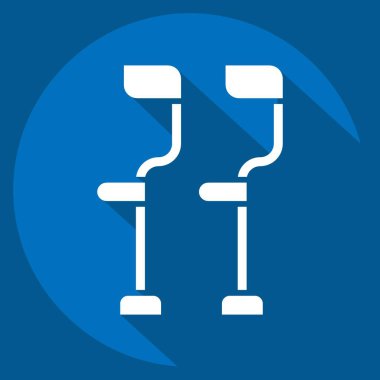 İkon Koltuk değnekleri. Ortopedik sembolle ilgili. Uzun gölge tarzı. Basit dizayn edilebilir. Basit resimleme