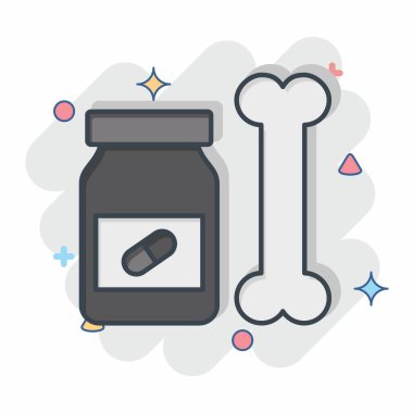 İkon Tıbbı. Ortopedik sembolle ilgili. Çizgi roman. Basit dizayn edilebilir. Basit resimleme