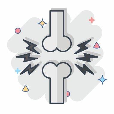 Simge birleşimi. Ortopedik sembolle ilgili. Çizgi roman. Basit dizayn edilebilir. Basit resimleme