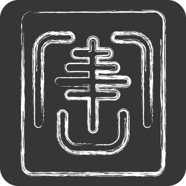 Simge X Ray. Ortopedik sembolle ilgili. Tebeşir stili. Basit dizayn edilebilir. Basit resimleme