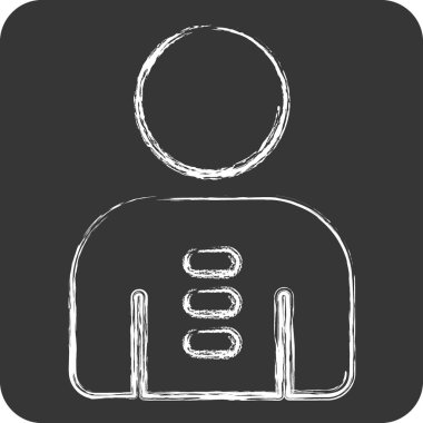 Simge Duruşu. Ortopedik sembolle ilgili. Tebeşir stili. Basit dizayn edilebilir. Basit resimleme