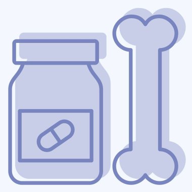 İkon Tıbbı. Ortopedik sembolle ilgili. İki ton stili. Basit dizayn edilebilir. Basit resimleme