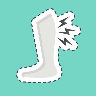 Çıkartma çizgisi Shin 'i kesti. Ortopedik sembolle ilgili. Basit dizayn edilebilir. Basit resimleme