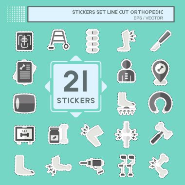 Çıkartma çizgisi kesimi Ortopedik ayarla. Sağlık sembolüyle ilgili. Basit dizayn edilebilir. Basit resimleme