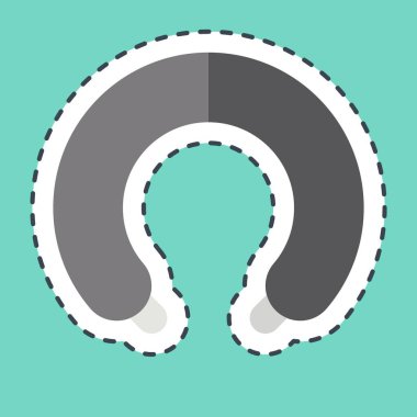 Çıkartma çizgisi Boyun Yastığı 'nı kesti. Ortopedik sembolle ilgili. Basit dizayn edilebilir. Basit resimleme