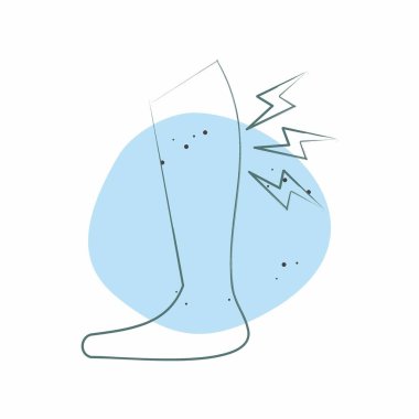 İkon Shin. Ortopedik sembolle ilgili. Renkli Leke Biçimi. Basit dizayn edilebilir. Basit resimleme