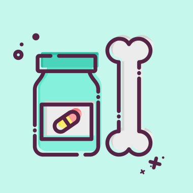 İkon Tıbbı. Ortopedik sembolle ilgili. MBE tarzı. Basit dizayn edilebilir. Basit resimleme