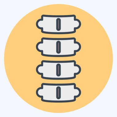 Simge omurgası. Ortopedik sembolle ilgili. renk arkadaşı stili. Basit dizayn edilebilir. Basit resimleme