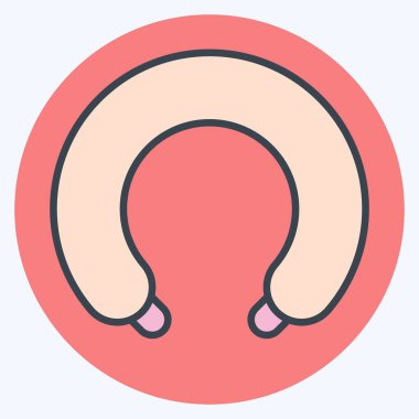 İkon Boyun Yastığı. Ortopedik sembolle ilgili. renk arkadaşı stili. Basit dizayn edilebilir. Basit resimleme