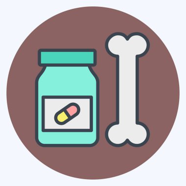 İkon Tıbbı. Ortopedik sembolle ilgili. renk arkadaşı stili. Basit dizayn edilebilir. Basit resimleme