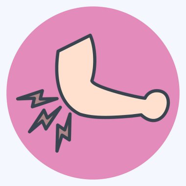 İkon Dirsek. Ortopedik sembolle ilgili. renk arkadaşı stili. Basit dizayn edilebilir. Basit resimleme