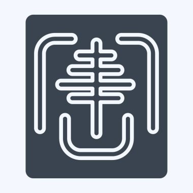 Simge X Ray. Ortopedik sembolle ilgili. Kabartma tarzı. Basit dizayn edilebilir. Basit resimleme