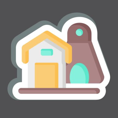 Çıkartma Çiftliği. Tarım sembolüyle ilgili. Basit dizayn edilebilir. Basit resimleme