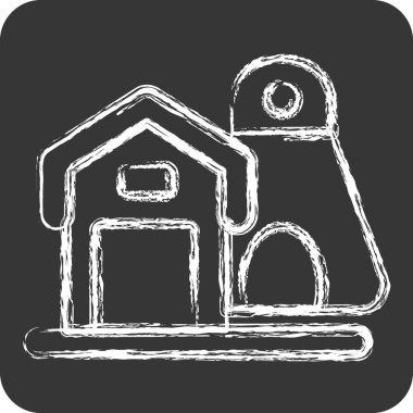 Simge Çiftliği. Tarım sembolüyle ilgili. Tebeşir stili. Basit dizayn edilebilir. Basit resimleme