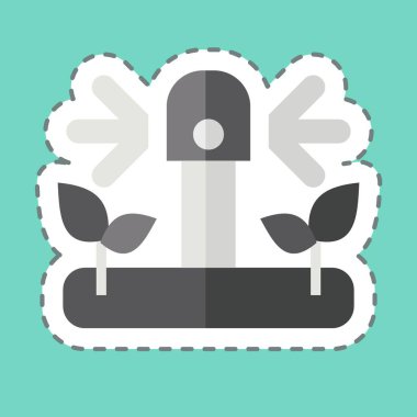 Çıkartma çizgisi sulamayı kesti. Tarım sembolüyle ilgili. Basit dizayn edilebilir. Basit resimleme