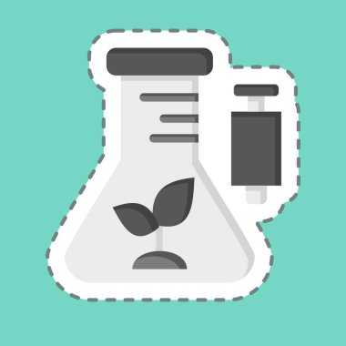 Çıkartma hattı Genetik Değişikliği kesti. Tarım sembolüyle ilgili. Basit dizayn edilebilir. Basit resimleme