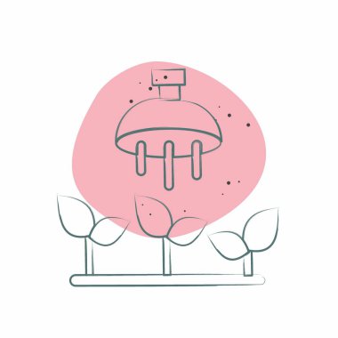 Simge Sulama. Tarım sembolüyle ilgili. Renkli Leke Biçimi. Basit dizayn edilebilir. Basit resimleme