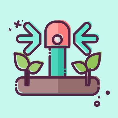 Simge sulama. Tarım sembolüyle ilgili. MBE tarzı. Basit dizayn edilebilir. Basit resimleme