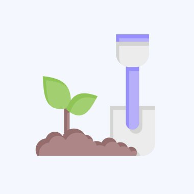 Simge kürekleri. Tarım sembolüyle ilgili. Düz stil. Basit dizayn edilebilir. Basit resimleme