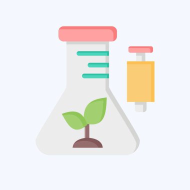 Simge Genetik Değişikliği. Tarım sembolüyle ilgili. Düz stil. Basit dizayn edilebilir. Basit resimleme