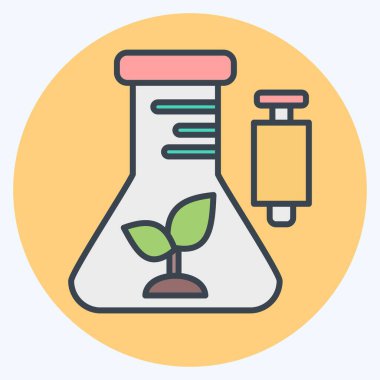 Simge Genetik Değişikliği. Tarım sembolüyle ilgili. renk arkadaşı stili. Basit dizayn edilebilir. Basit resimleme