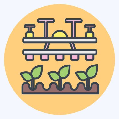 İkon Tarım Dronu. Tarım sembolüyle ilgili. renk arkadaşı stili. Basit dizayn edilebilir. Basit resimleme