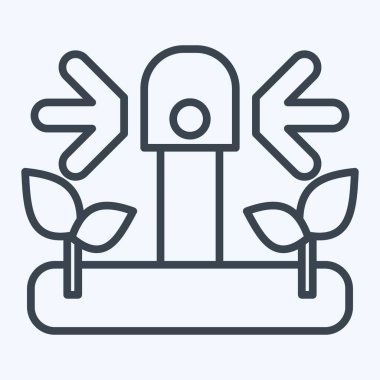 Simge sulama. Tarım sembolüyle ilgili. Sıra tarzı. Basit dizayn edilebilir. Basit resimleme