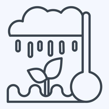 Simge İklimi. Tarım sembolüyle ilgili. Sıra tarzı. Basit dizayn edilebilir. Basit resimleme