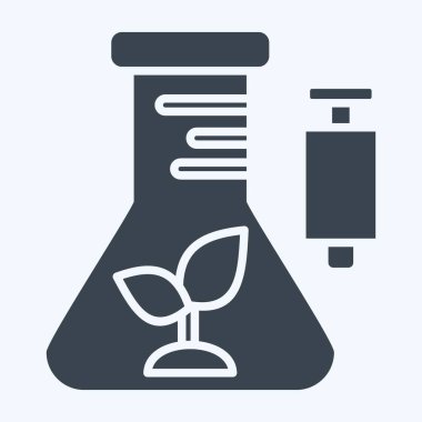 Simge Genetik Değişikliği. Tarım sembolüyle ilgili. Kabartma tarzı. Basit dizayn edilebilir. Basit resimleme