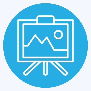 Simge boyama. Sanat ve Medya sembolüyle ilgili. Mavi gözlü. Basit tasarım düzenlenebilir