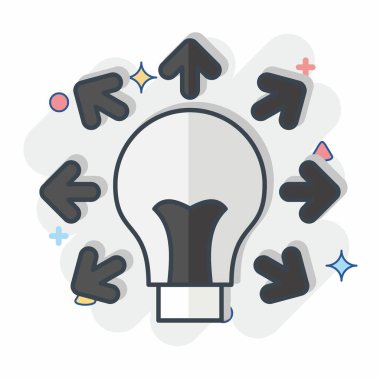 Simge Paylaşım Fikri. Sanat ve Medya sembolüyle ilgili. Çizgi roman. Basit tasarım düzenlenebilir