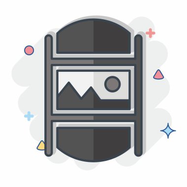 Simge Fotoğraf Galerisi. Sanat ve Medya sembolüyle ilgili. Çizgi roman. Basit tasarım düzenlenebilir