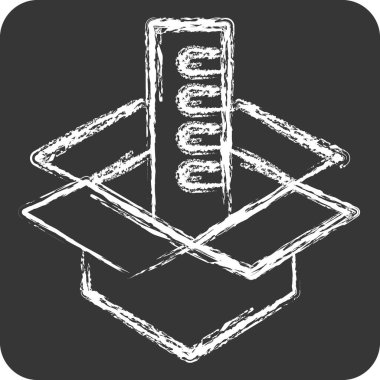 Simge farklı düşünüyor. Sanat ve Medya sembolüyle ilgili. Tebeşir stili. Basit tasarım düzenlenebilir