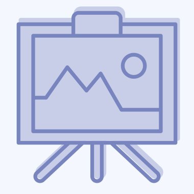 Simge boyama. Sanat ve Medya sembolüyle ilgili. İki ton stili. Basit tasarım düzenlenebilir