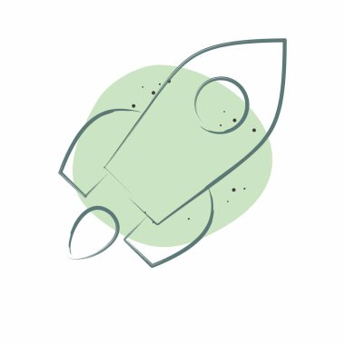 Simgesel Ürün Fırlatması. Sanat ve Medya sembolüyle ilgili. Renkli Leke Biçimi. Basit tasarım düzenlenebilir