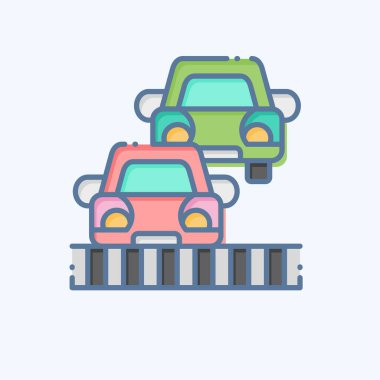 Simge Başlangıç Çizgisi. Yarış sembolüyle ilgili. Karalama stili. Basit dizayn edilebilir. Basit resimleme