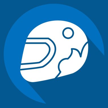 Icon Yarış Miğferi. Yarış sembolüyle ilgili. Uzun gölge tarzı. Basit dizayn edilebilir. Basit resimleme