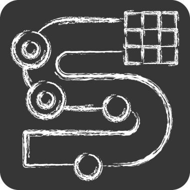 Simge Yarışı Pisti. Yarış sembolüyle ilgili. Tebeşir stili. Basit dizayn edilebilir. Basit resimleme