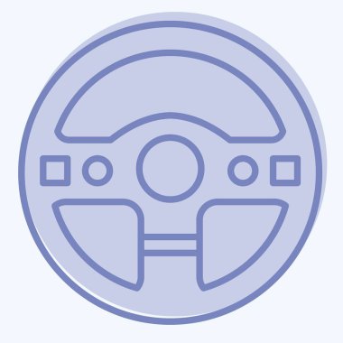 İkon Direksiyon. Yarış sembolüyle ilgili. İki ton stili. Basit dizayn edilebilir. Basit resimleme