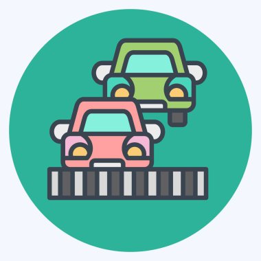 Simge Başlangıç Çizgisi. Yarış sembolüyle ilgili. renk arkadaşı stili. Basit dizayn edilebilir. Basit resimleme