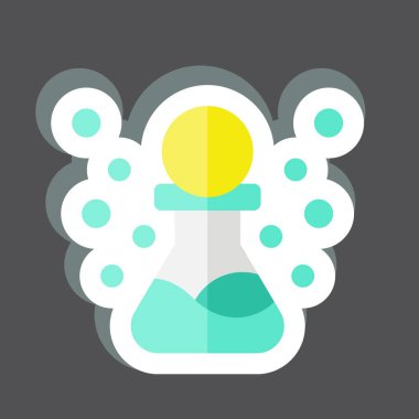 Sticker Technetium. Nükleer sembolle ilgili. Basit dizayn edilebilir. Basit resimleme