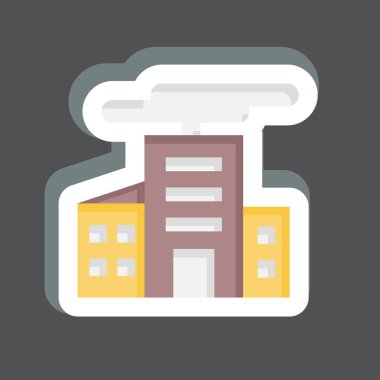 Şehirde Çıkartma Hasarı. Nükleer sembolle ilgili. Basit dizayn edilebilir. Basit resimleme