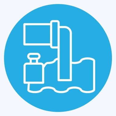 Simge Kanalizasyon Borusu. Nükleer sembolle ilgili. Mavi gözlü. Basit dizayn edilebilir. Basit resimleme