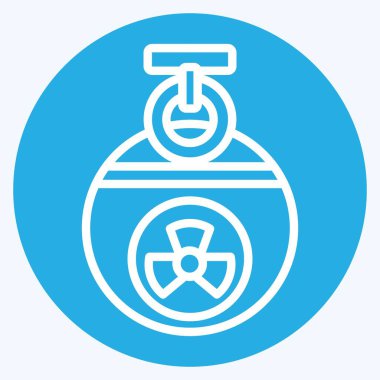 Simge bombası. Nükleer sembolle ilgili. Mavi gözlü. Basit dizayn edilebilir. Basit resimleme