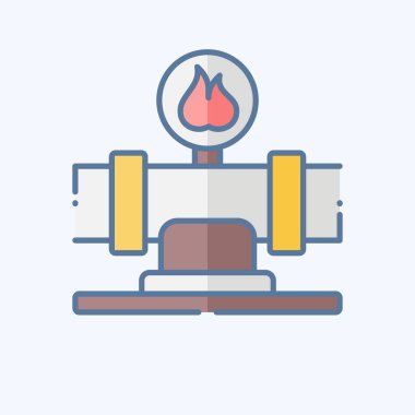 Simgesel Gaz Boru Hattı. Nükleer sembolle ilgili. Karalama stili. Basit dizayn edilebilir. Basit resimleme