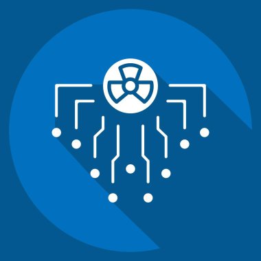 Simge Radyasyonu. Nükleer sembolle ilgili. Uzun gölge tarzı. Basit dizayn edilebilir. Basit resimleme