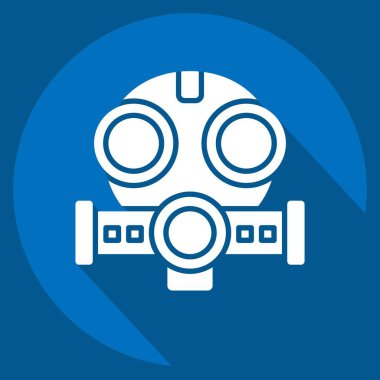 Simge Maskesi. Nükleer sembolle ilgili. Uzun gölge tarzı. Basit dizayn edilebilir. Basit resimleme