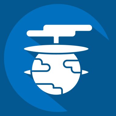 Simge Dünyayı Yok Eder. Nükleer sembolle ilgili. Uzun gölge tarzı. Basit dizayn edilebilir. Basit resimleme