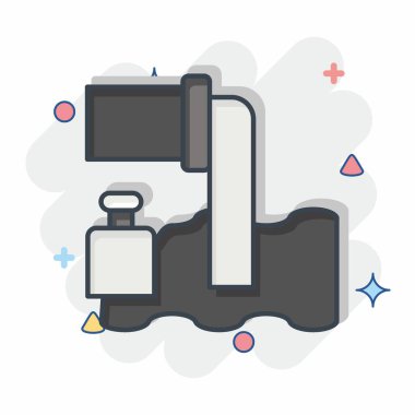 Simge Kanalizasyon Borusu. Nükleer sembolle ilgili. Çizgi roman. Basit dizayn edilebilir. Basit resimleme